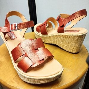 KORKS KORK EASE DELLA SZ 9 SLINGBACK WEDGE PLATFORM SANDALS NWOB